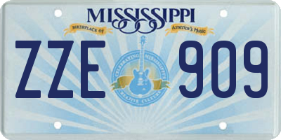 MS license plate ZZE909