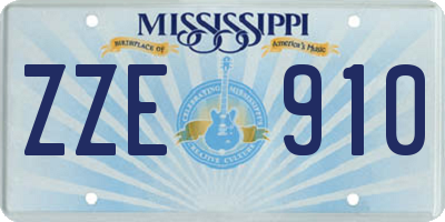 MS license plate ZZE910