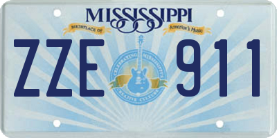 MS license plate ZZE911