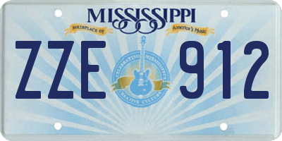 MS license plate ZZE912