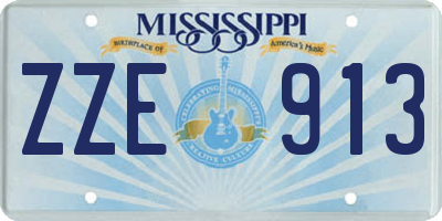 MS license plate ZZE913