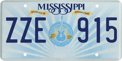 MS license plate ZZE915