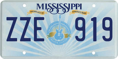 MS license plate ZZE919