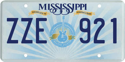 MS license plate ZZE921
