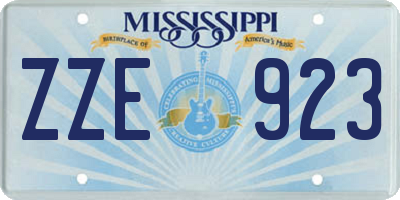 MS license plate ZZE923