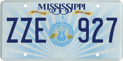 MS license plate ZZE927