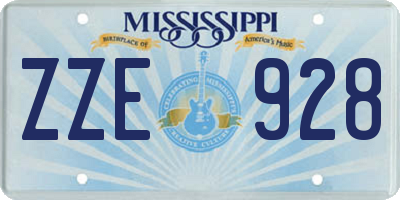 MS license plate ZZE928