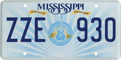 MS license plate ZZE930