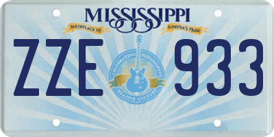 MS license plate ZZE933