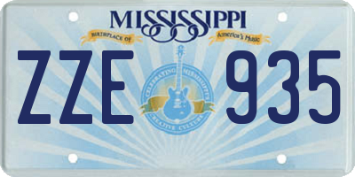 MS license plate ZZE935