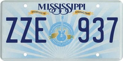 MS license plate ZZE937