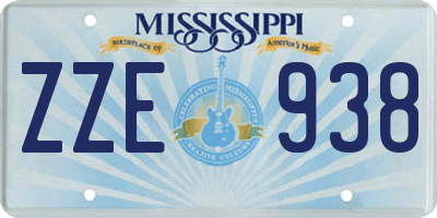 MS license plate ZZE938