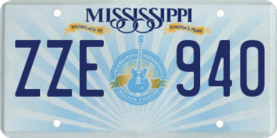 MS license plate ZZE940