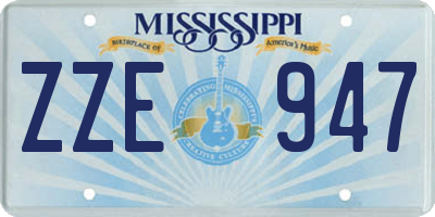 MS license plate ZZE947