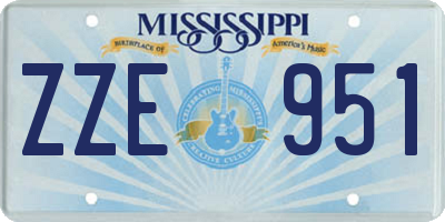 MS license plate ZZE951