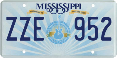 MS license plate ZZE952