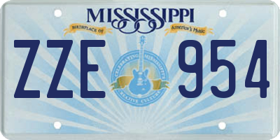 MS license plate ZZE954