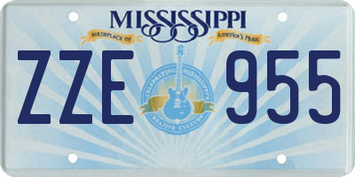 MS license plate ZZE955