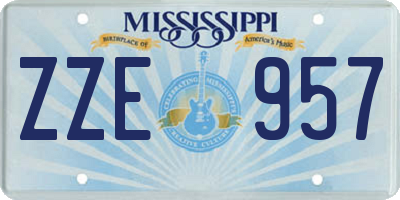 MS license plate ZZE957