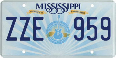 MS license plate ZZE959