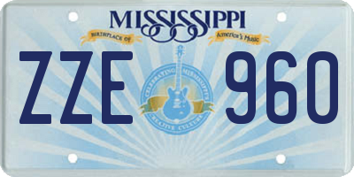 MS license plate ZZE960