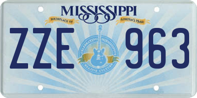 MS license plate ZZE963