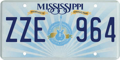 MS license plate ZZE964