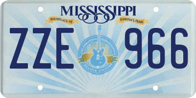 MS license plate ZZE966