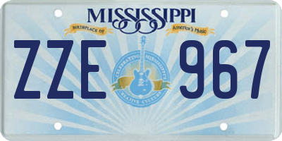 MS license plate ZZE967