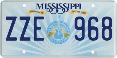 MS license plate ZZE968