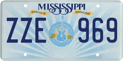 MS license plate ZZE969
