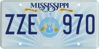 MS license plate ZZE970