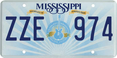 MS license plate ZZE974