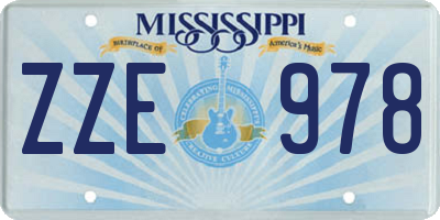 MS license plate ZZE978