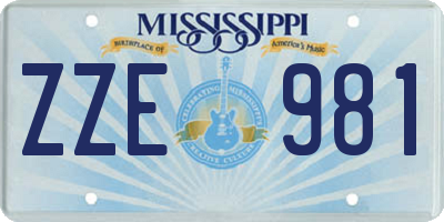 MS license plate ZZE981