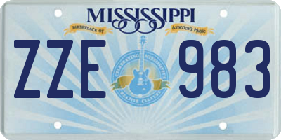 MS license plate ZZE983