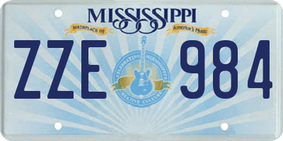 MS license plate ZZE984