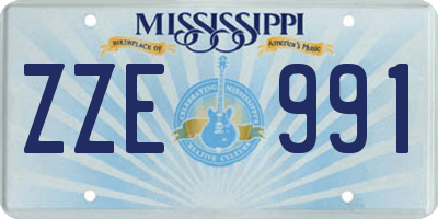 MS license plate ZZE991