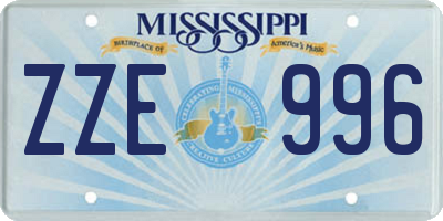 MS license plate ZZE996