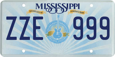 MS license plate ZZE999