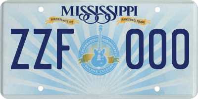 MS license plate ZZF000