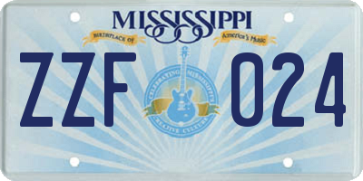 MS license plate ZZF024