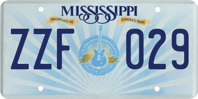 MS license plate ZZF029