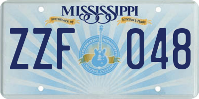 MS license plate ZZF048