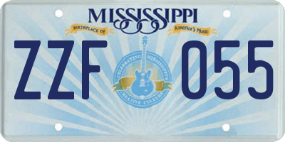 MS license plate ZZF055