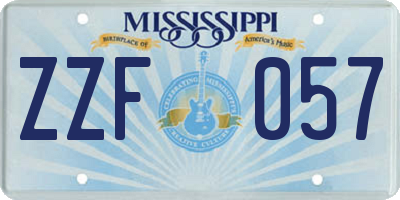 MS license plate ZZF057