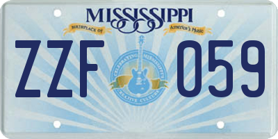 MS license plate ZZF059