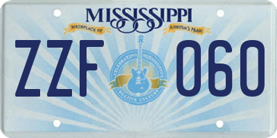 MS license plate ZZF060