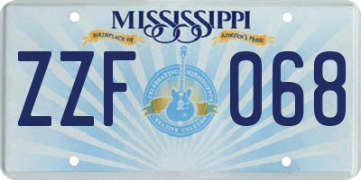 MS license plate ZZF068