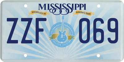 MS license plate ZZF069
